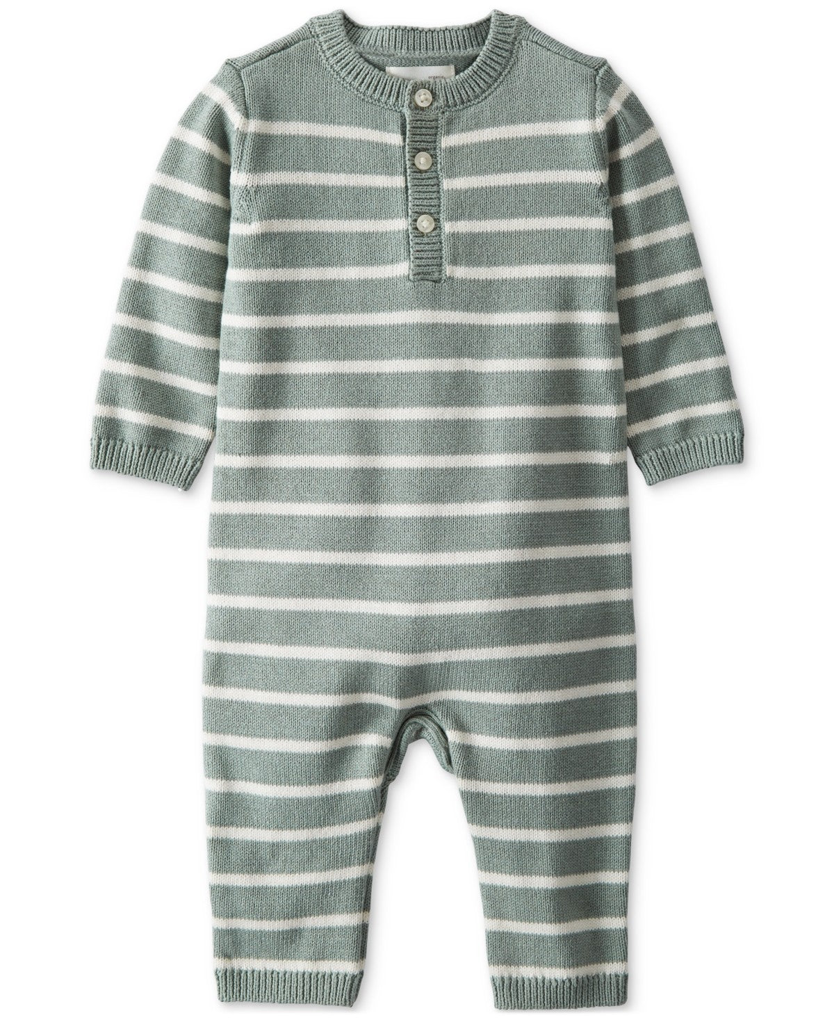 Carter's Organic Striped Jumpsuit, 6M Green Stripe boys
