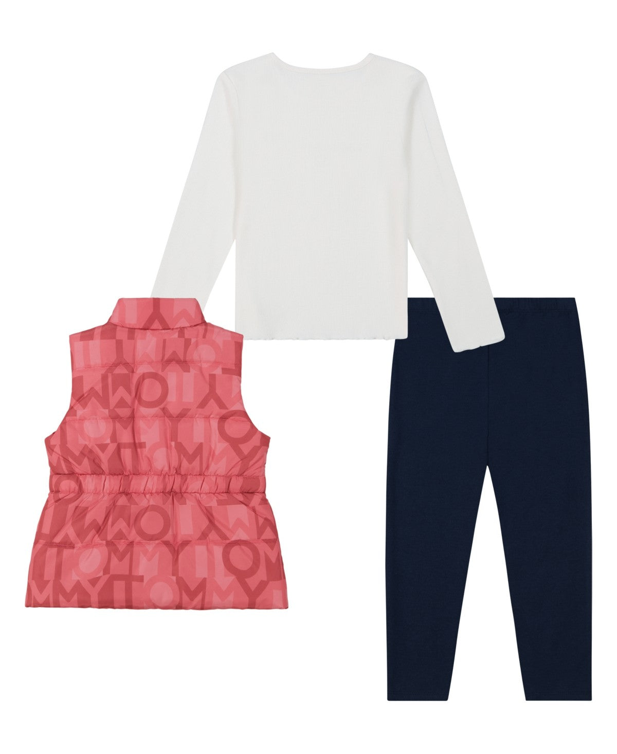 Tommy Hilfiger Girls 3-Piece Outfit Set 4T Egret/Rose/Navy
