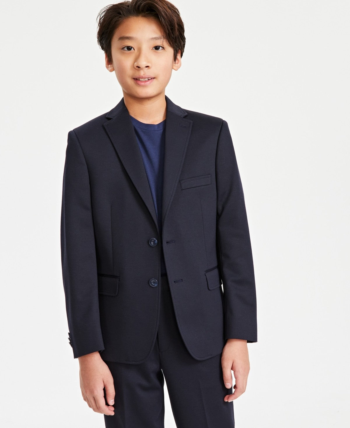 Michael Kors Boys Navy Knit Stretch Suit Jacket 8R