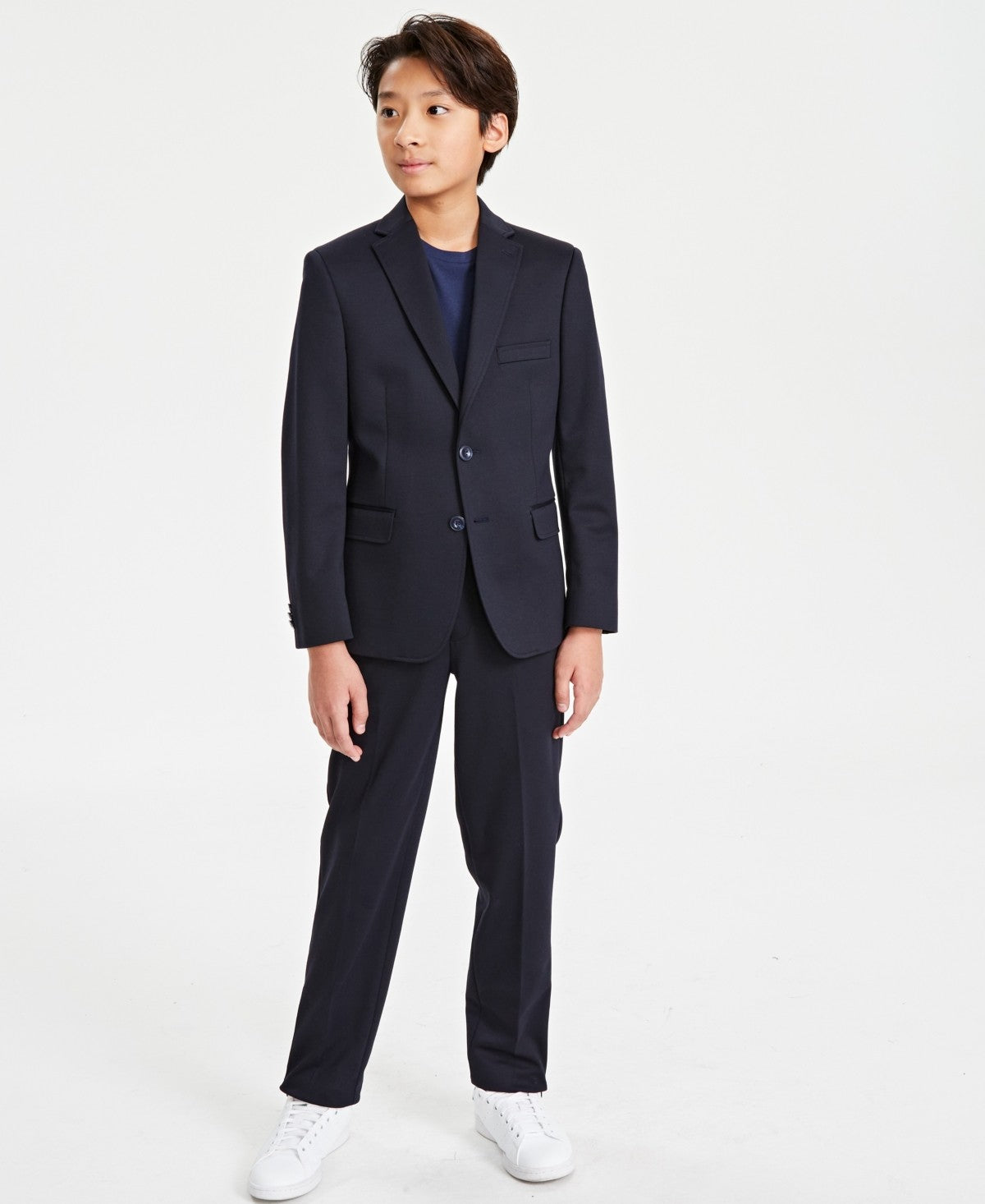 Michael Kors Boys Navy Knit Stretch Suit Jacket 8R