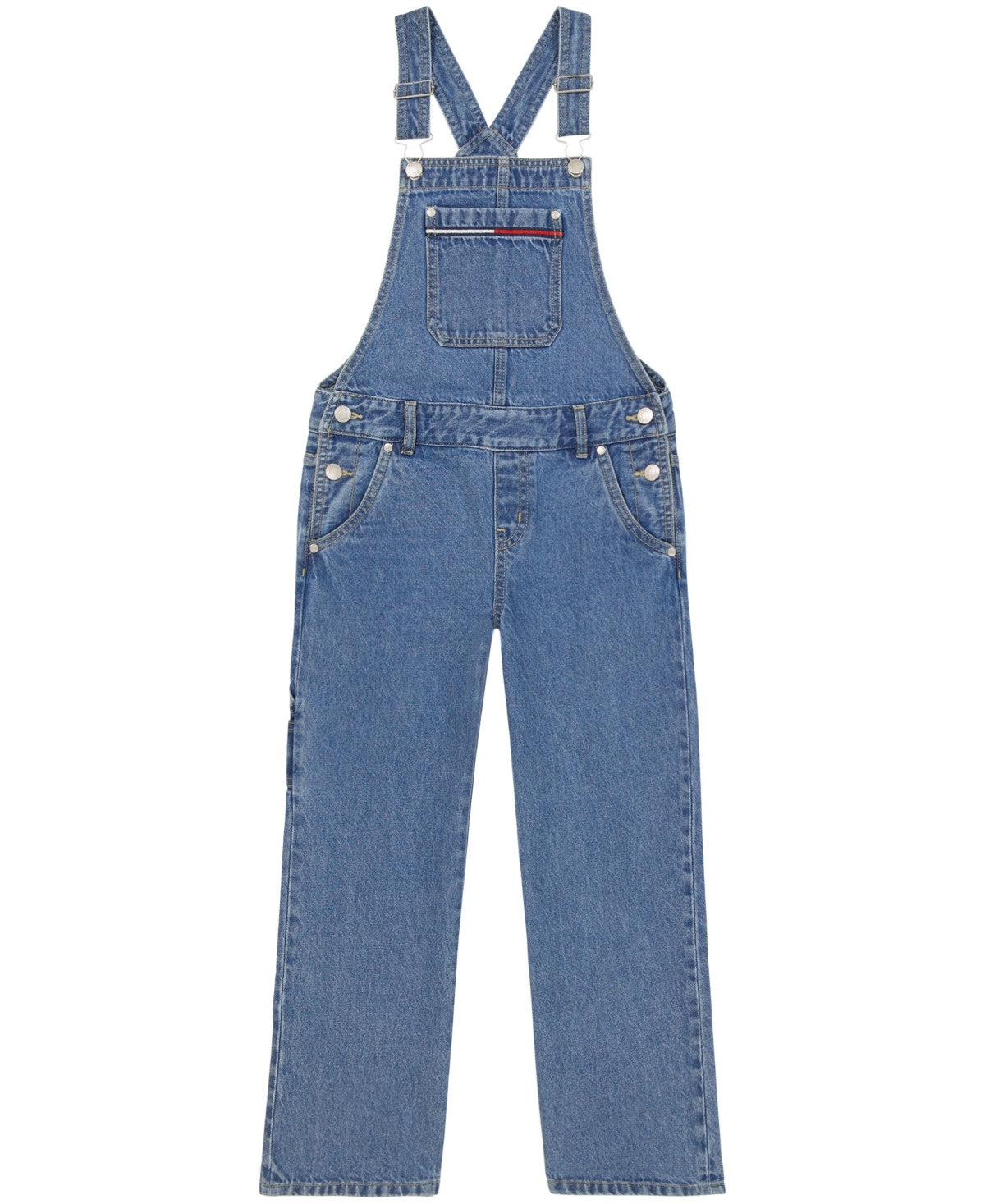 Tommy Hilfiger Girls Denim Wide Leg Overalls, Size 6X-