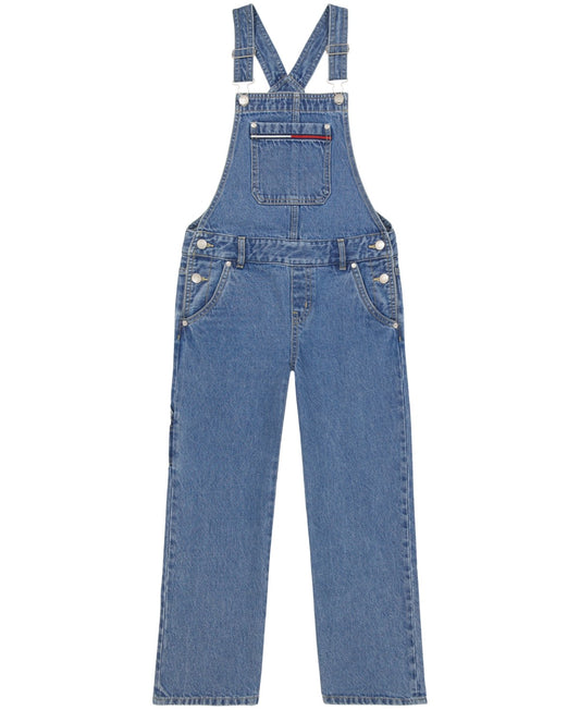 Tommy Hilfiger Girls Denim Wide Leg Overalls, Size 6X-
