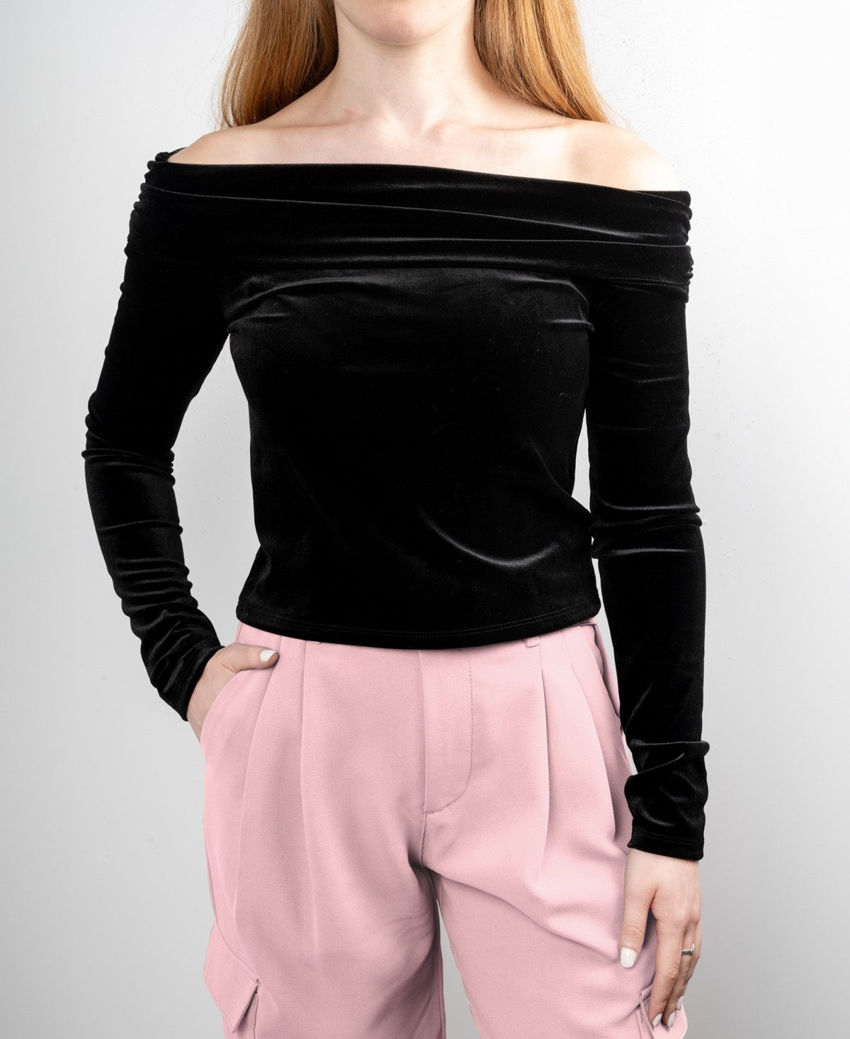 Stella 88 Big Girls Shoulder Top Black, Size XL
