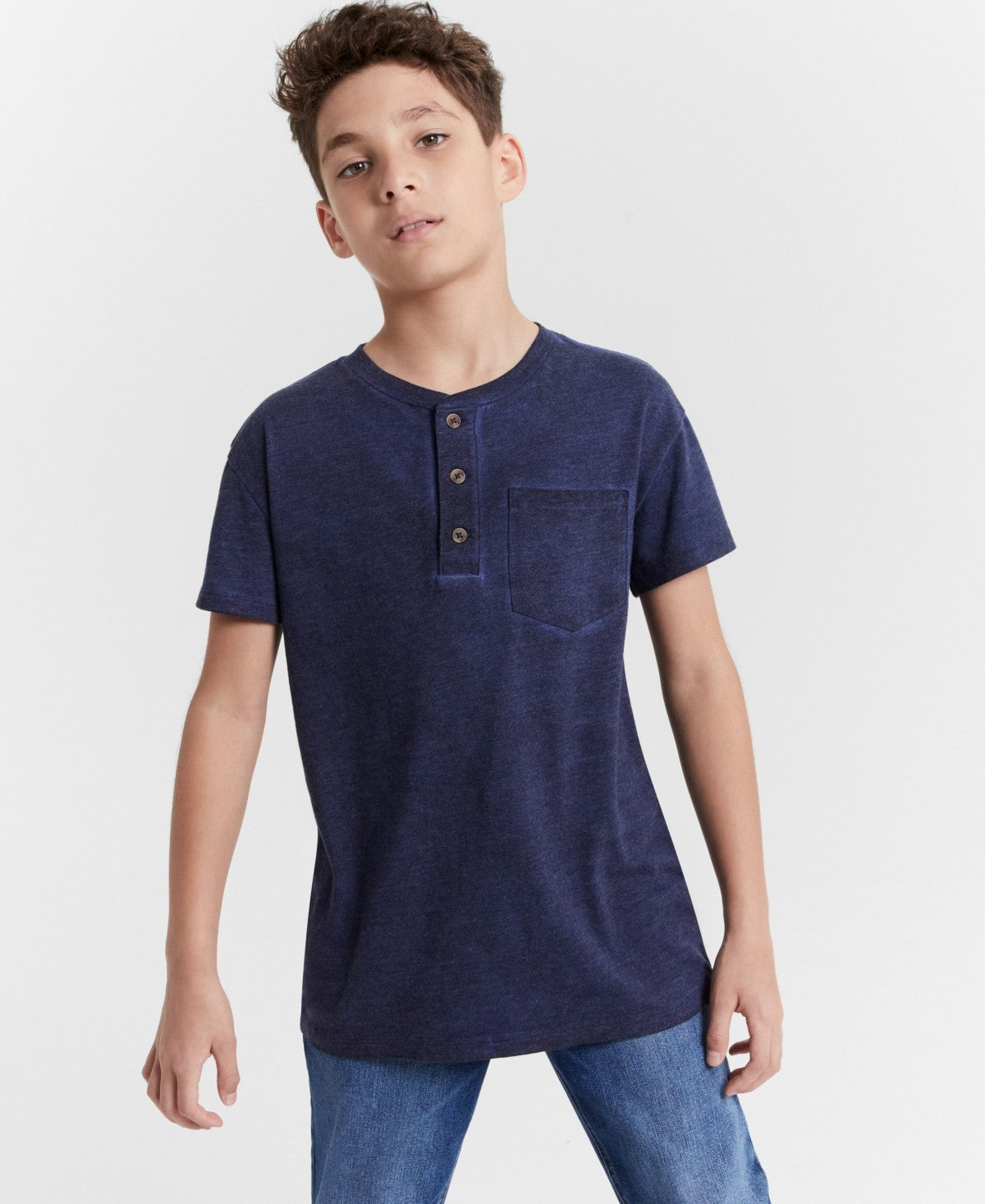 Epic Threads Henley T-Shirt XL Medieval Blue Boys