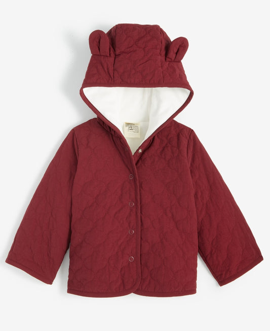 First Impressions Hooded Quilted Jacket, 3-6 Months - Scarlet Wine boys