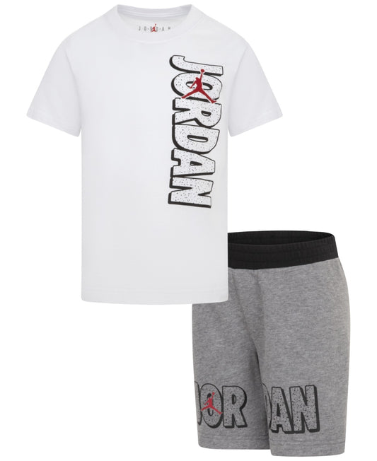 Jordan Little Boys Rise Tee and Shorts Set - Carbon Heather