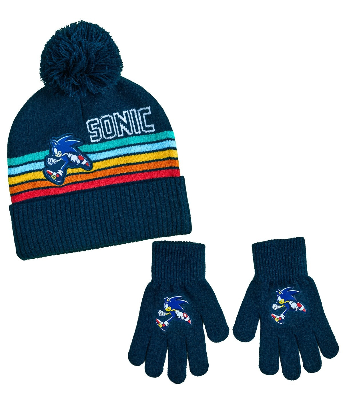 Bioworld Sonic Hedgehog boys Beanie Gloves Set, One Size