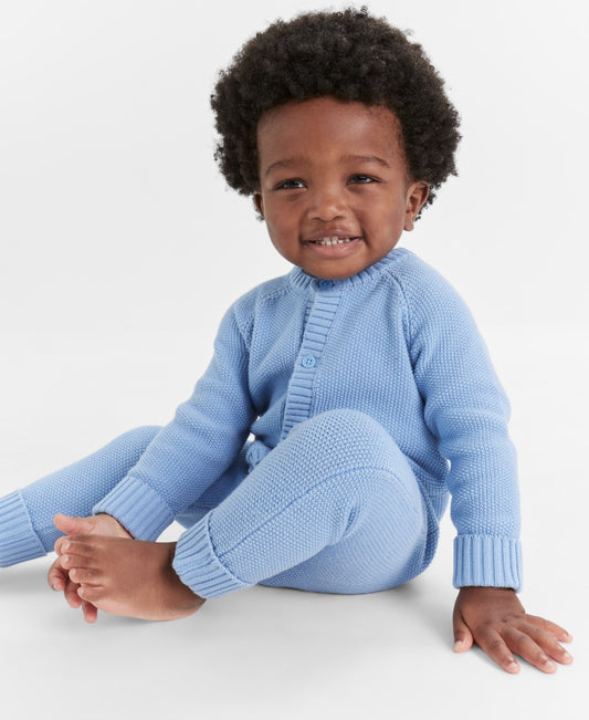 First Impressions Baby Sweater Romper 0-3 Months - Blue Bell boys