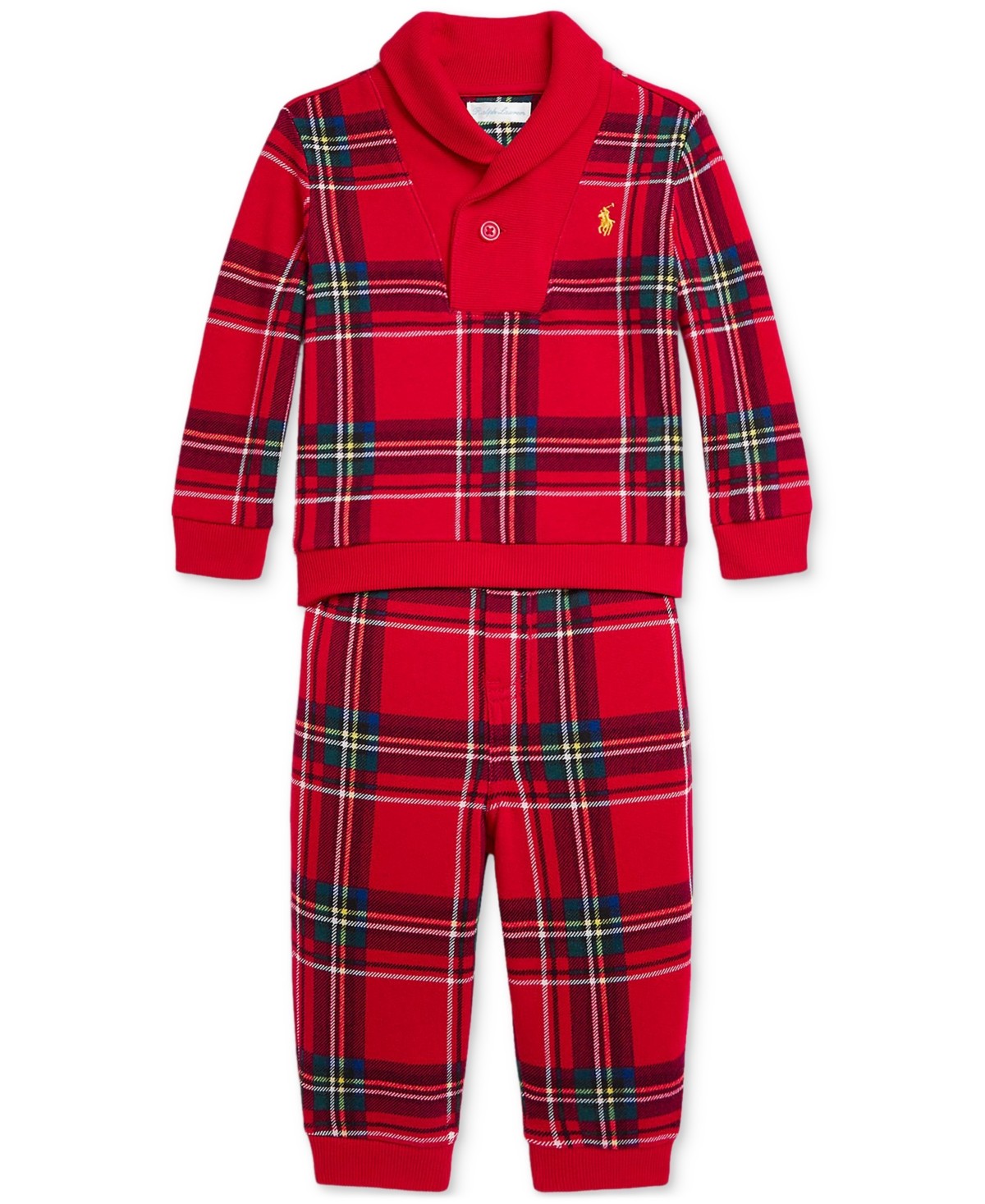 Polo Ralph Lauren Baby Plaid Set - 3M Jogger Pants