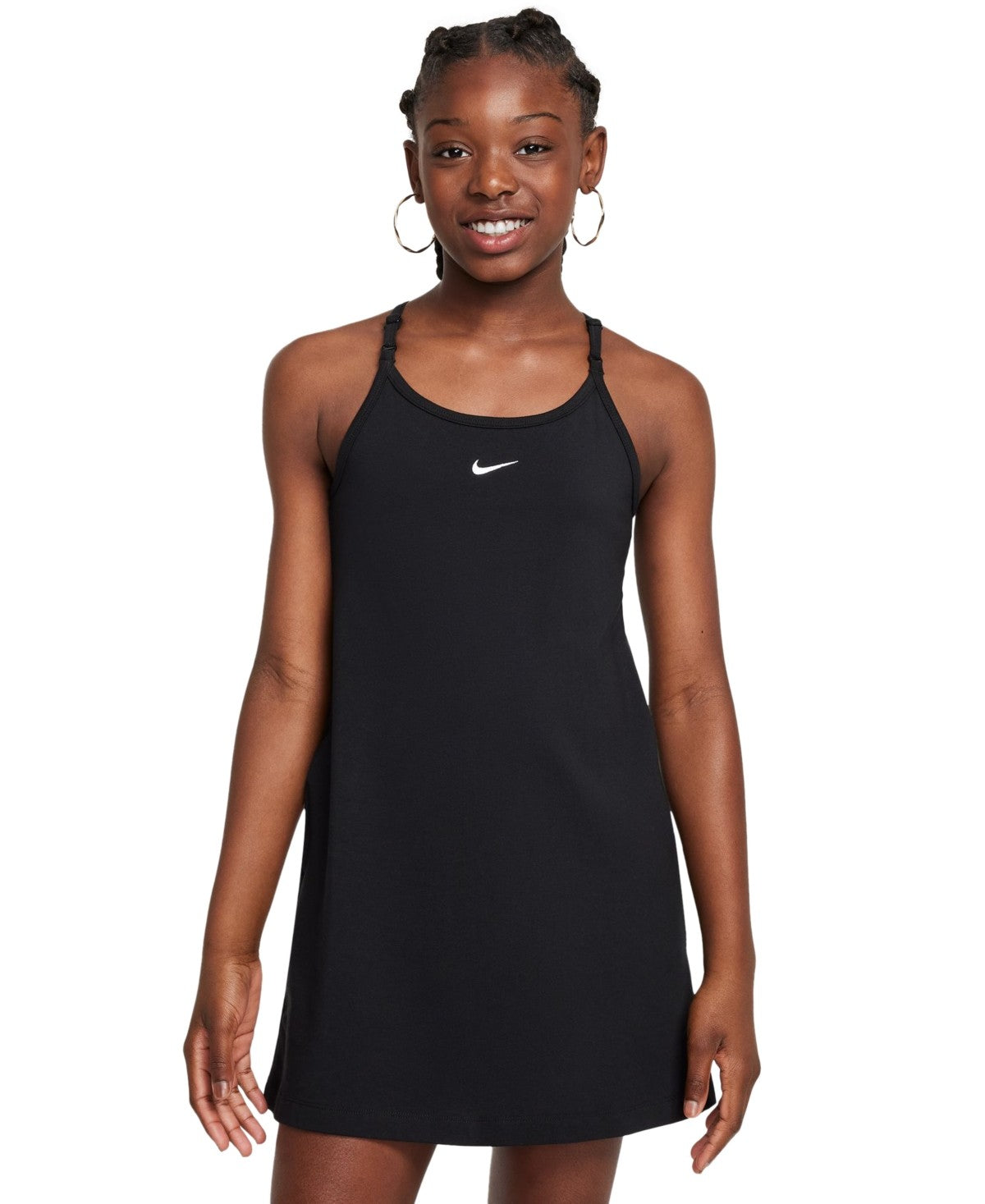 Nike Sportswear Dress for Girls, Large, Black/White