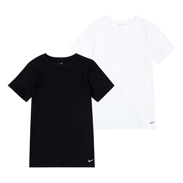 Nike Boys Crew Undershirt 2-Pack Black/White L