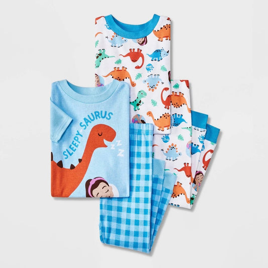 Toddler Boys' 4pc Snug Fit Ms. Rachel Cotton Pajama Set - Blue 12M