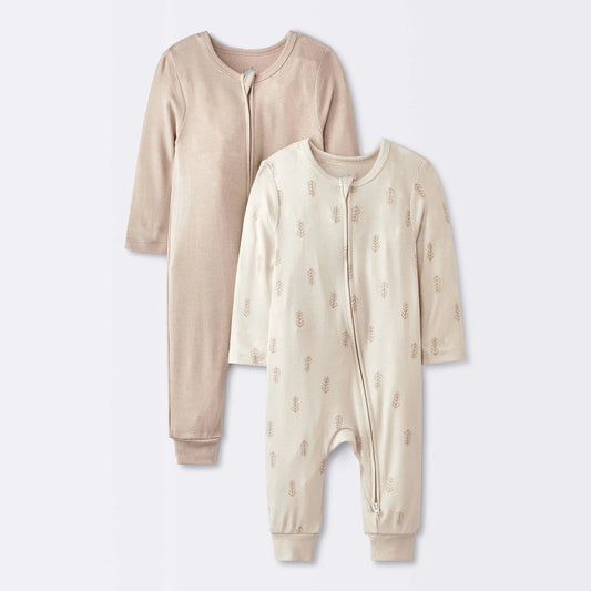 Cloud Island boys Romper 6-9M, Pack of 2, Modal Blend