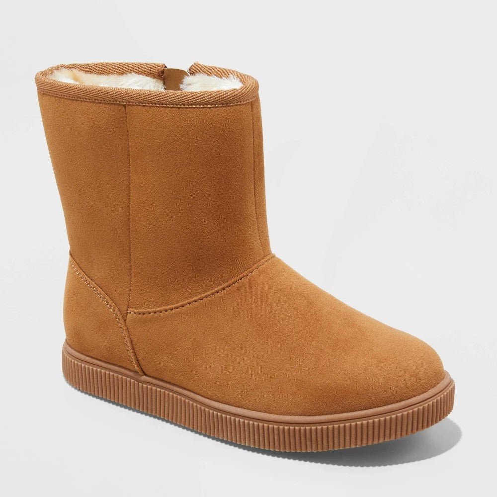 Girl Holland Shearling Style Boots - Cat & Jack Cognac 5
