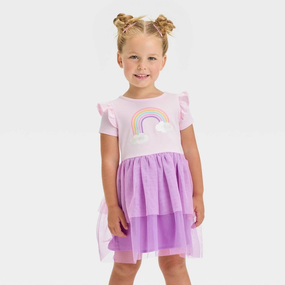 Cat & Jack Toddler Girls' Rainbow Tulle Dress, Size 12 months