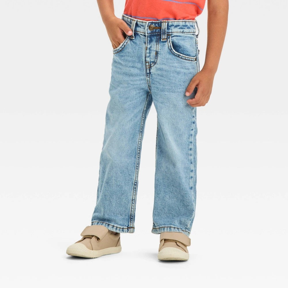 Toddler Boys' Straight Fit Jeans - Cat & Jack Light Wash 3T