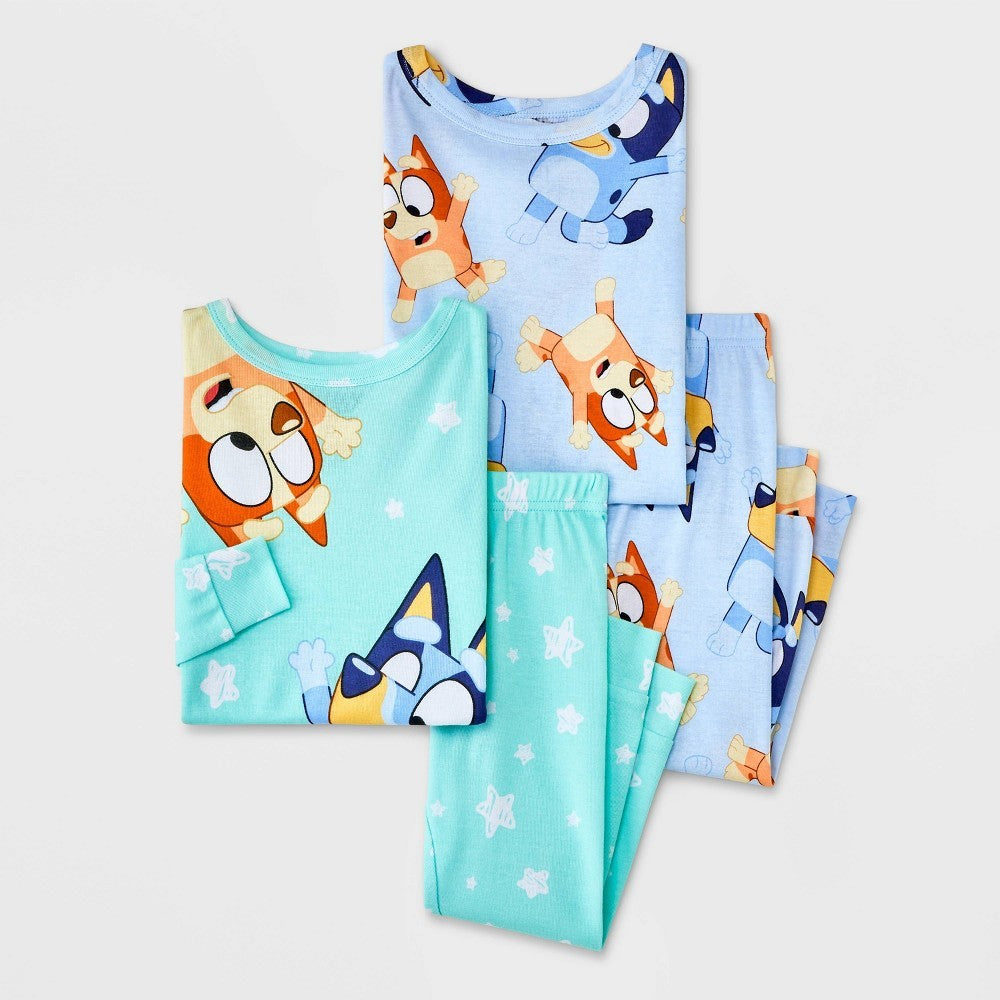 Bluey Toddler 4pc Cotton Pajama Set - 18 Months Blue boys