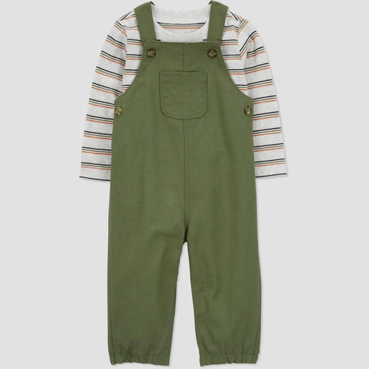 Carter's Baby Boys' Striped Set - Green 3M, Cotton Blend