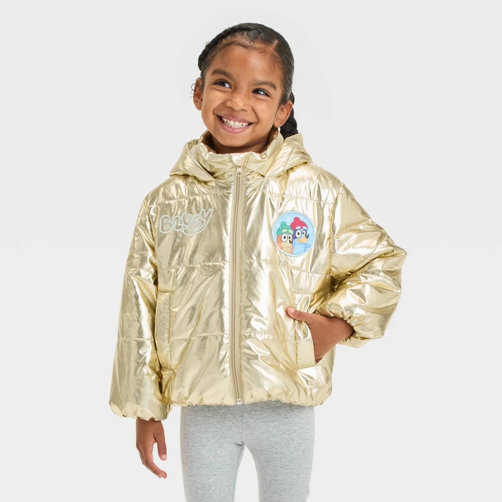 Girls Bluey Hooded Ski Jacket Puffer Coat  Size 18m