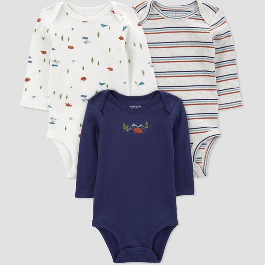 Carter's Just One You Baby Boys' 3pk Bodysuits - Blue newborn
