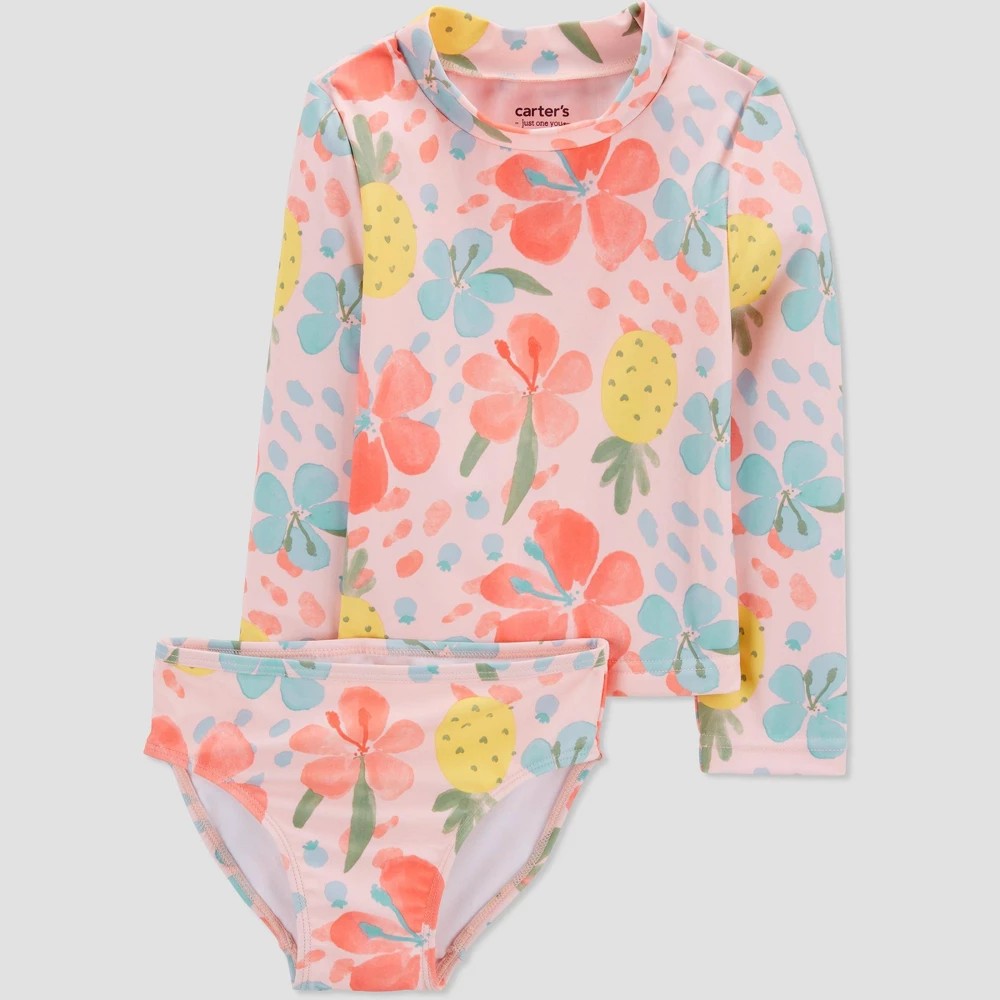 Carter's Baby Girls' 12M Tropical Floral Rash Guard Set