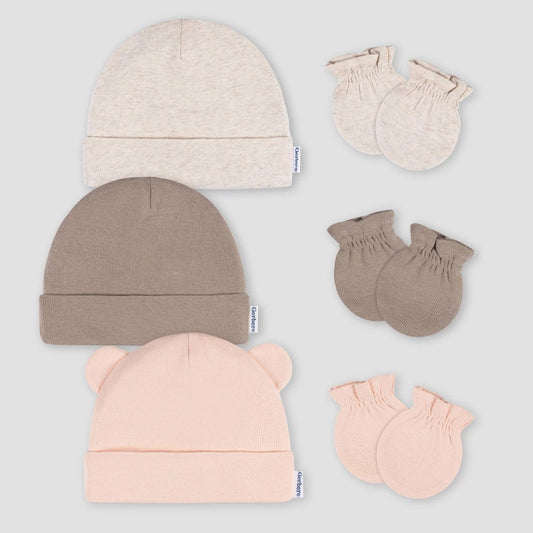 Gerber  Baby Girl Hat & Mitten Set,  Size 0-6 Months