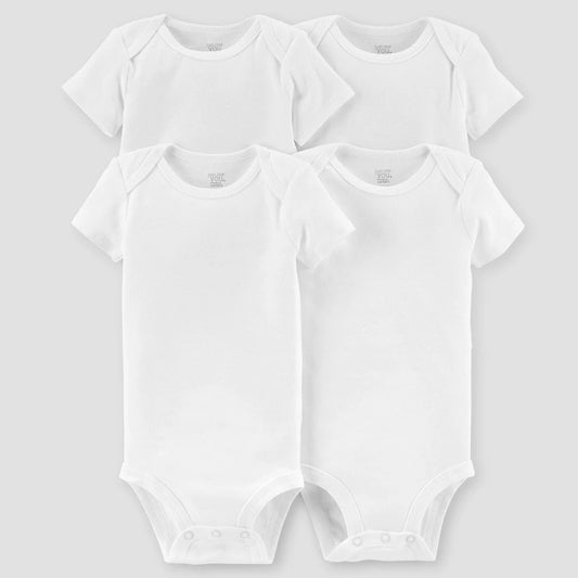 Carter's Baby Bodysuits, Newborn, 4-Pack White boys