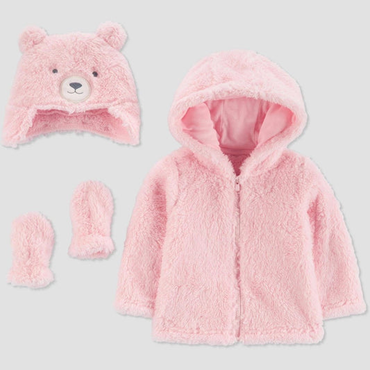 Carter's Just One You® Baby Girls' Bear Jacket Set - Pink 6-9M