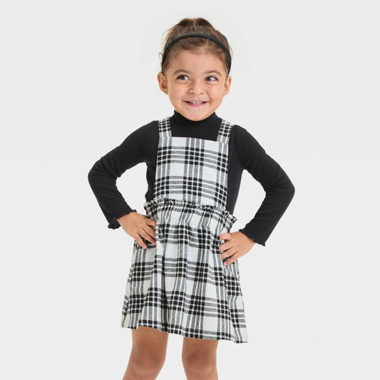 Cat & Jack Toddler Girls' Plaid Flannel Skirtall 12M Black