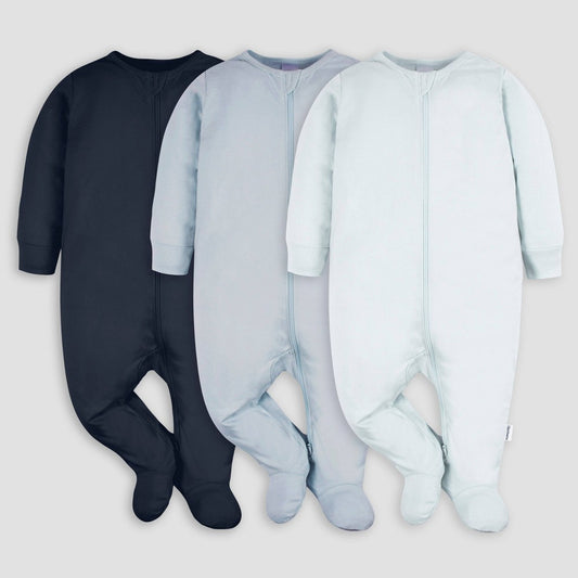 Gerber Baby boys Sleep N' Play Blue
 0-3M: Footed Pajamas