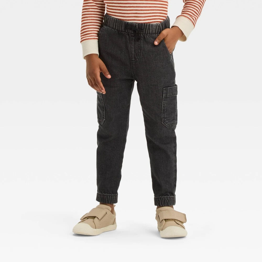 Cat & Jack Toddler Boys' Denim Cargo Jogger Pants 12M
