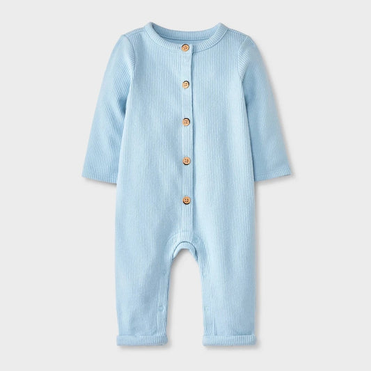 Baby Cozy Ribbed Romper - Cat & Jack™ Blue 0-3M