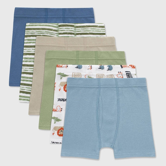 Hanes Boys Organic Cotton Boxer Briefs, 2/3T, Pack of 6