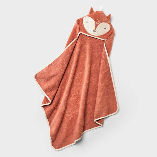 Cloud Island Baby Hooded Towel, Boys Fox Pattern, 30"x30" Cotton Terry