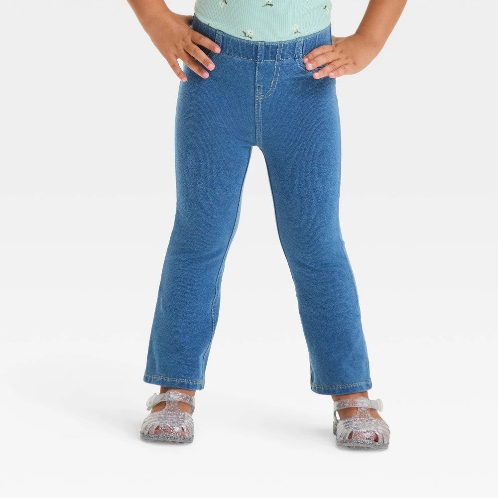 Cat & Jack Toddler Girls' Flare Leggings Medium Wash 5T