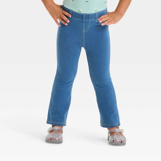 Cat & Jack Toddler Girls' Flare Leggings Medium Wash 5T