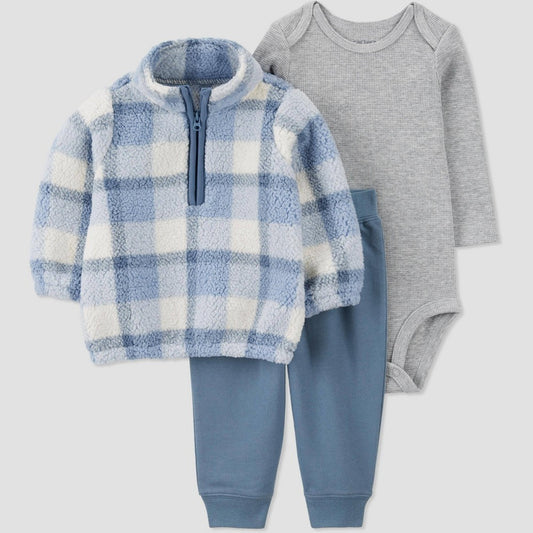 Carter's Baby Boys' 3pc Plaid Top & Bottom Set - 3M