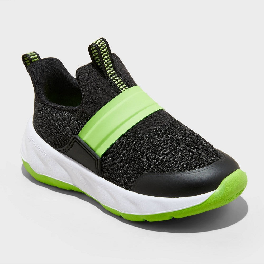 All In Motion Toddler Dannie Sneakers Black/Green 9T Lightweight boys