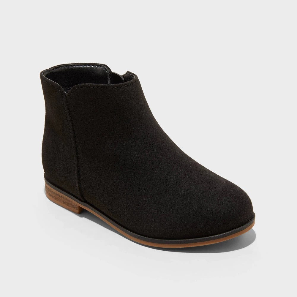 Cat & Jack Toddler Penelope Zipper Boots Black 8 girl
