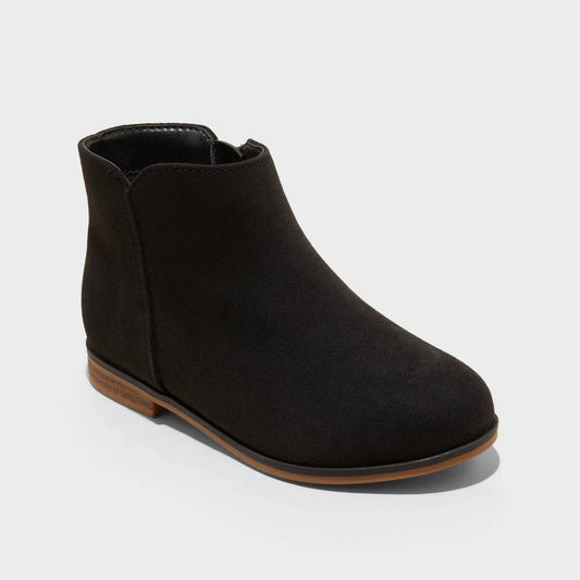 Cat & Jack Toddler Penelope Zipper Boots Black 8 girl