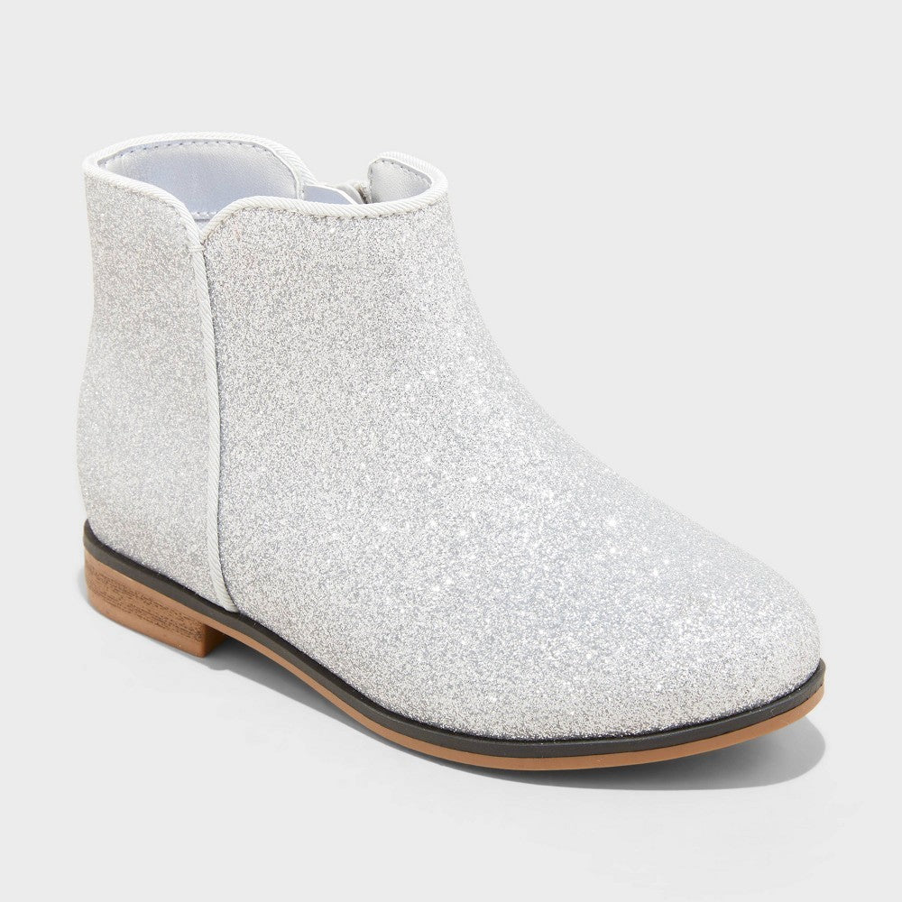 Cat & Jack Toddler Priya Zipper Glitter Booties Size 6T - Girl