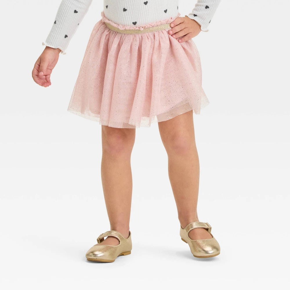 Cat & Jack Toddler Girls' Glitter Tutu Skirt Pink 3T