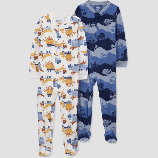 Carter's Toddler Boys' Construction Trucks Fleece Pajamas Size  18M