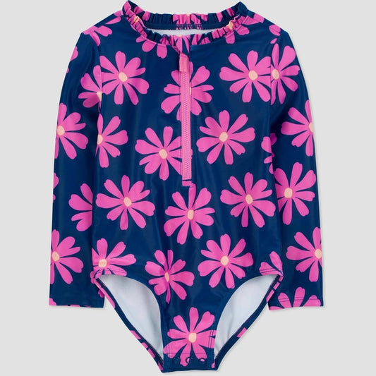 Carter's Toddler Girls' 5T Floral Rash Guard UPF 50+