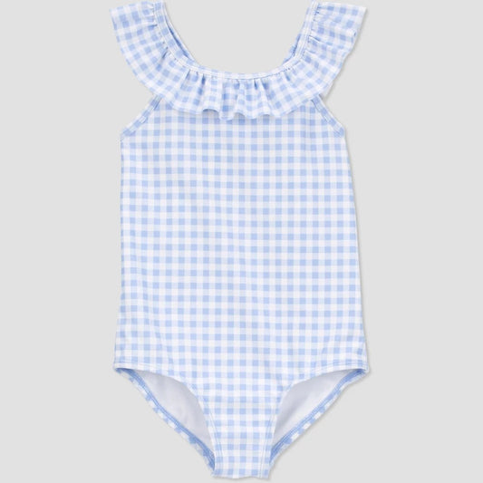 Carter's Toddler Girls' Ruffle One Piece Swimsuit 3T Blue