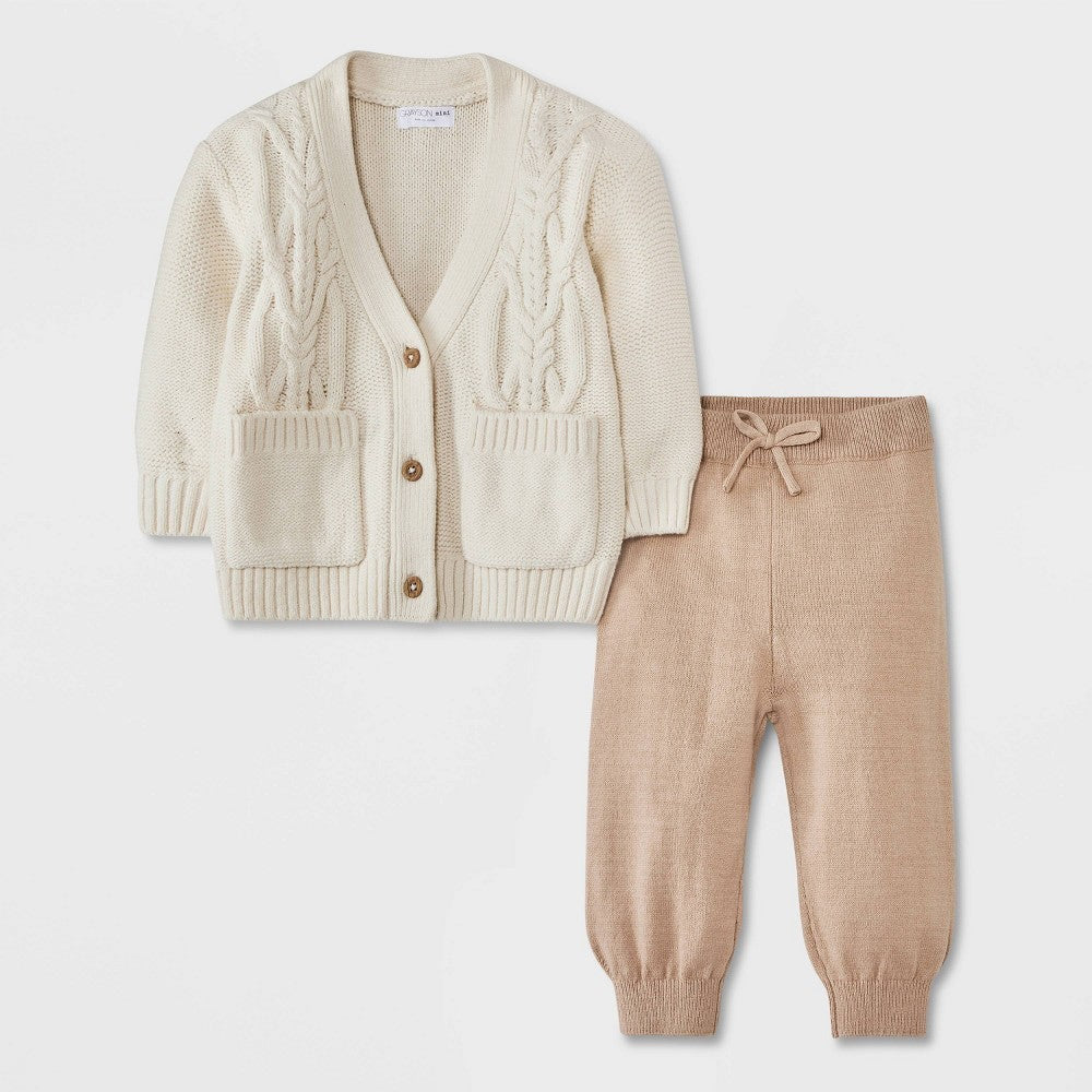 Grayson boys Cable Top & Bottom Set - 6-9M