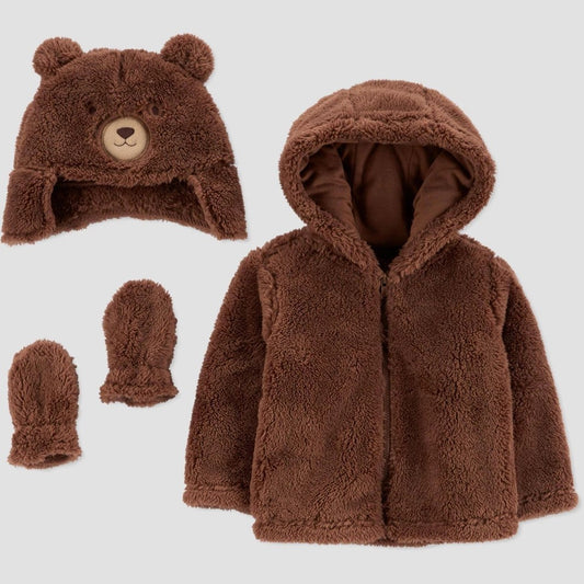 Carter's Just One You® Baby Boys' Bear Jacket Set - Brown 3-6M