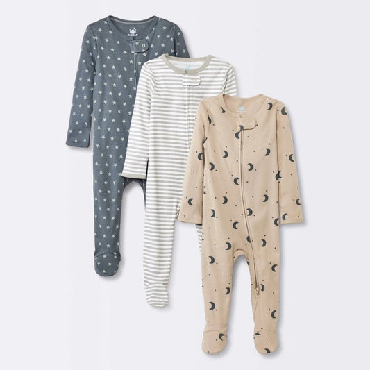 Cloud Island Newborn Cotton Sleep N' Play, boys Footed Pajamas