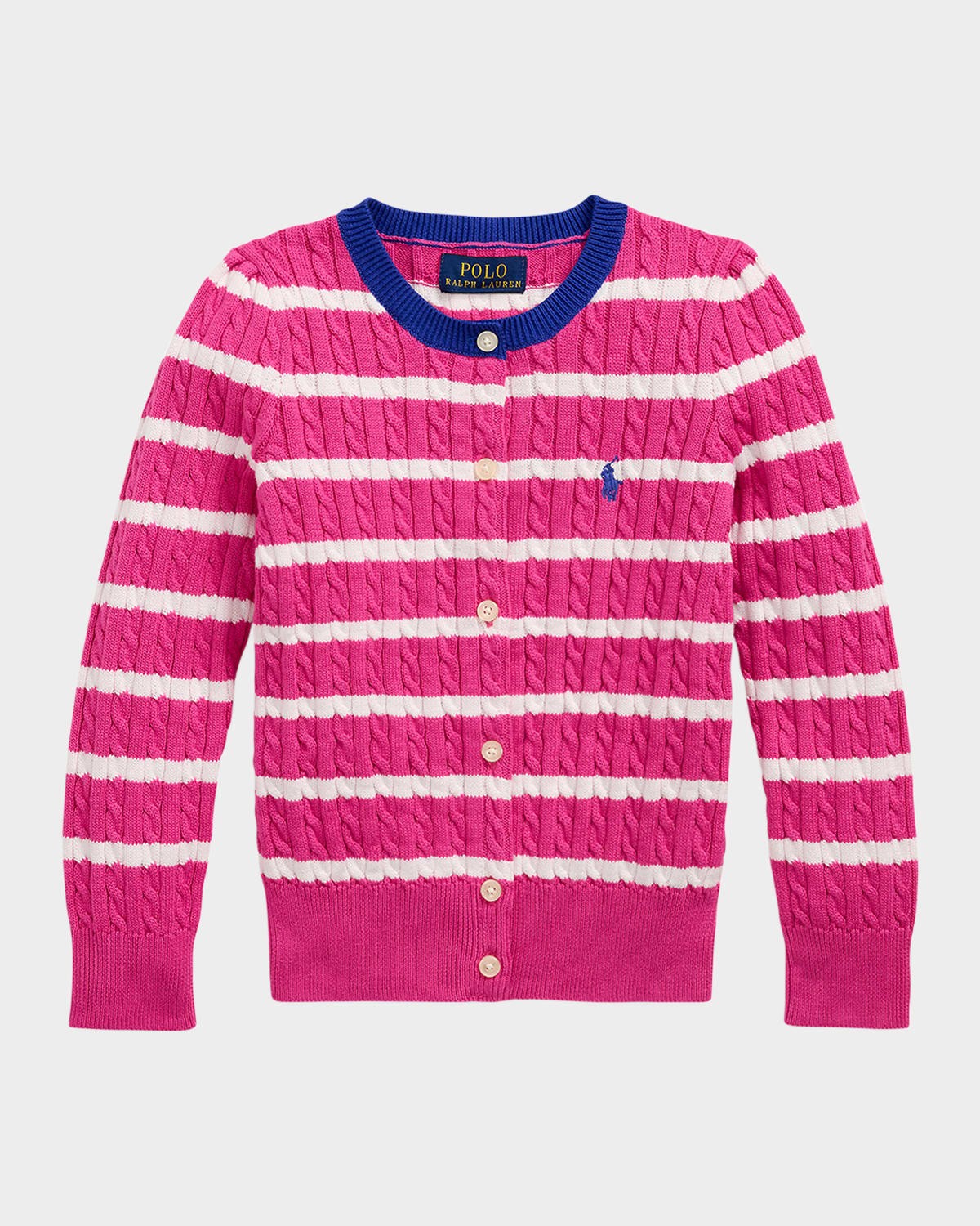 Polo Ralph Lauren Girls Striped Cotton Cardigan, Size 2T