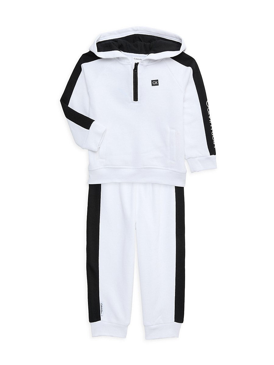 Calvin Klein Baby Boy Fleece Hoodie Joggers Set, 24 Months